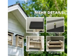 PawHut Kleintierbedarf^Fledermauskasten Tannenholz Naturholz 18L x 6B x 22,5H cm