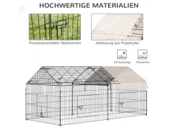 PawHut Kleintierbedarf^Freigehege Laufgitter mit Abdeckung