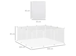 PawHut Kleintierbedarf^Freilaufgehege Laufgitter DIY Absperrgitter 105 x 105 x 45 cm