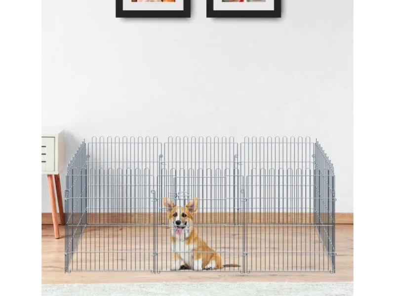 PawHut Kleintierbedarf^Freilaufgehege Laufstall für Tiere 8-Teilig