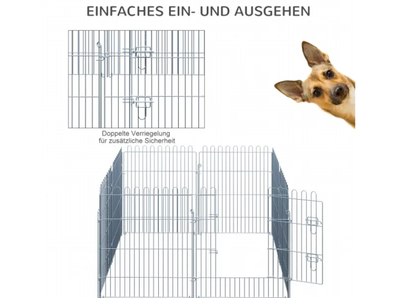 PawHut Kleintierbedarf^Freilaufgehege Laufstall für Tiere 8-Teilig