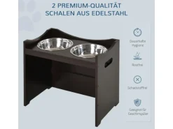 PawHut Katzenbedarf^Futternapf Höhenverstellbar mit 2L Futterständer