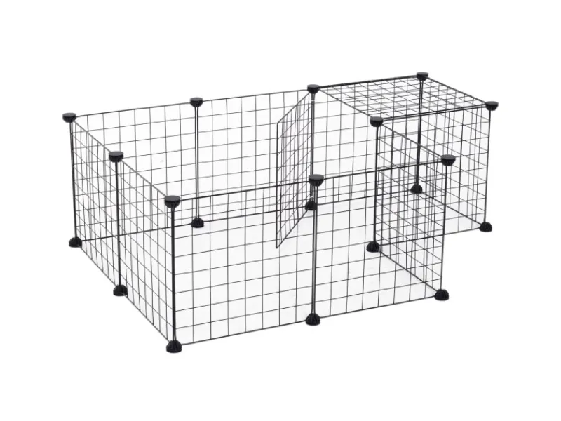 PawHut Gittergehege Metallgitter Flexibel Umformbar 106 x 73 x 36 cm