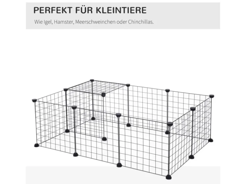 PawHut Gittergehege Metallgitter Flexibel Umformbar 106 x 73 x 36 cm