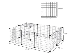 PawHut Gittergehege Metallgitter Flexibel Umformbar 106 x 73 x 36 cm