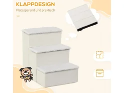 PawHut Hundebedarf^Haustiertreppe 3 Stufen mit Stauraum