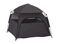 PawHut Hundebedarf^Haustierzelt Polyester Dunkelgrau 120L x 120B x 106H cm