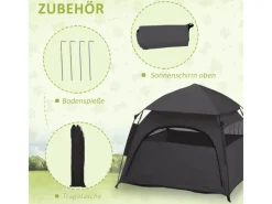 PawHut Hundebedarf^Haustierzelt Polyester Dunkelgrau 120L x 120B x 106H cm