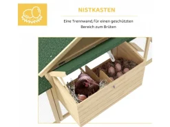 PawHut Kleintierbedarf^Hühnerstall 204 x 85 x 93 cm Hühnerhaus mit Freigehege Nistkasten