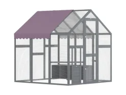 PawHut Kleintierbedarf^Hühnerstall Freilaufgehege Freigehege mit Schloss Tannenholz