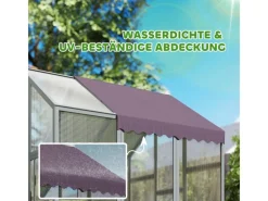 PawHut Kleintierbedarf^Hühnerstall Freilaufgehege Freigehege mit Schloss Tannenholz