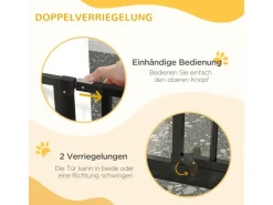 PawHut Hunde Türschutzgitter 75-145 cm