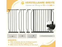 PawHut Hunde Türschutzgitter 75-145 cm