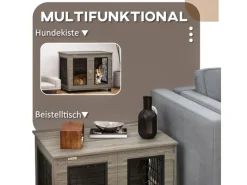 PawHut Kissen|Hundebedarf^Hundebox mit Kissen 80 x 56 x 63cm