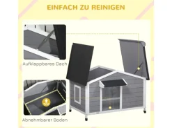 PawHut Hundebedarf^Hundehütte mit Asphaltdach 109 x 79 x 72 cm