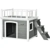 PawHut Hundebedarf|Leitern^Hundehütte mit Treppe 121 x 77 x 78 cm
