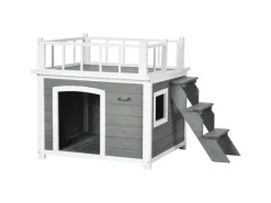 PawHut Hundebedarf|Leitern^Hundehütte mit Treppe 121 x 77 x 78 cm