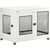 PawHut Kissen|Hundebedarf^Hundekäfig Indoor mit Kissen 2 Türen Weiß 94 x 60 x 71,5 cm