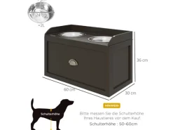 PawHut Aufbewahrung|Katzenbedarf^Hundenapf 2 x 2L Futternapf Erhöht mit Schublade