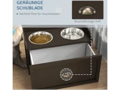 PawHut Aufbewahrung|Katzenbedarf^Hundenapf 2 x 2L Futternapf Erhöht mit Schublade