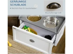 PawHut Hundenapf 2 x 2L mit Schublade Edelstahlnapf