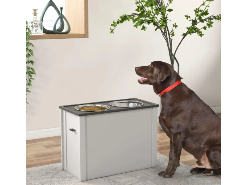 PawHut Hundenapf Futterstation mit Stauraum