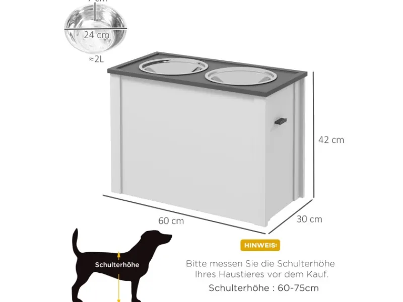 PawHut Hundenapf Futterstation mit Stauraum