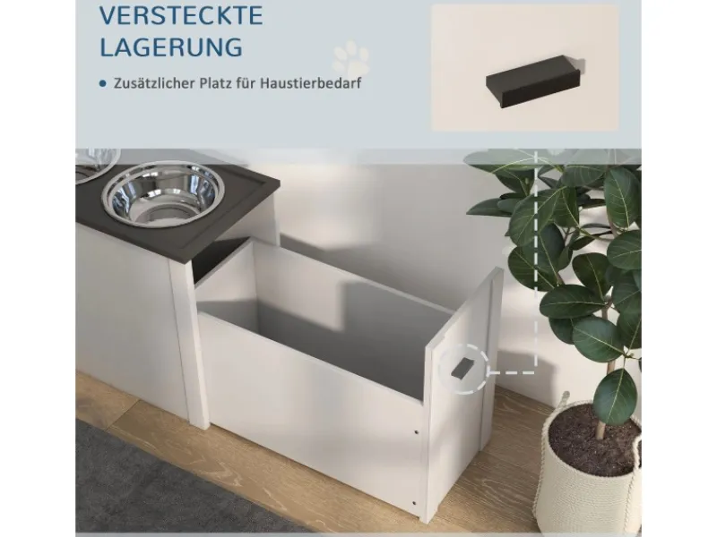 PawHut Hundenapf Futterstation mit Stauraum