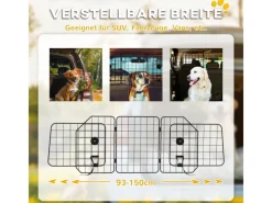 PawHut Hundeschutzgitter Hundegitter Verstellbar Stahl