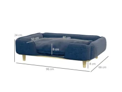 PawHut Hundesofa mit Kissen Holzbeine 96 x 66 x 24 cm