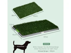 PawHut Hundebedarf^Hundetoilette mit 2 Grasmatten für Töpfchentraining Welpen