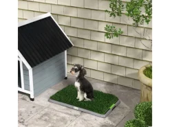 PawHut Hundebedarf^Hundetoilette mit 2 Grasmatten für Töpfchentraining Welpen