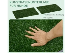 PawHut Hundebedarf^Hundetoilette mit 2 Grasmatten für Töpfchentraining Welpen