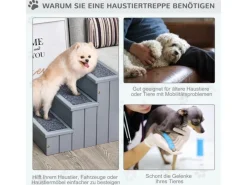 PawHut Hundebedarf^Hundetreppe 3 Stufen Einstiegshilfe