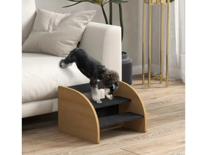 PawHut Sofas^Hundetreppe 3 Stufen mit Seitenwand