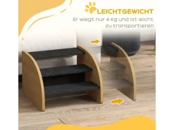 PawHut Sofas^Hundetreppe 3 Stufen mit Seitenwand