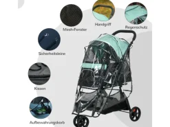 PawHut Hundewagen Polyester Stahl 80,5L x 51,5B x 100H cm