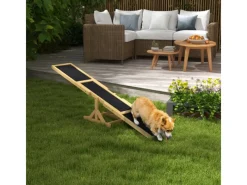 PawHut Hundebedarf^Hundewippe Hunde Agility Wippe Tannenholz Gelb 180L x 30B x 30H cm