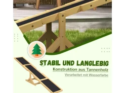 PawHut Hundebedarf^Hundewippe Hunde Agility Wippe Tannenholz Gelb 180L x 30B x 30H cm