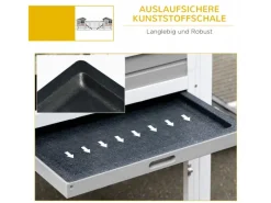 PawHut Kleintierbedarf^Kaninchenstall aus Holz mit Außengehege 259 x 64 x 92 cm