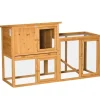 PawHut Kaninchenstall mit Tannenholz 141 x 60 x 86 cm