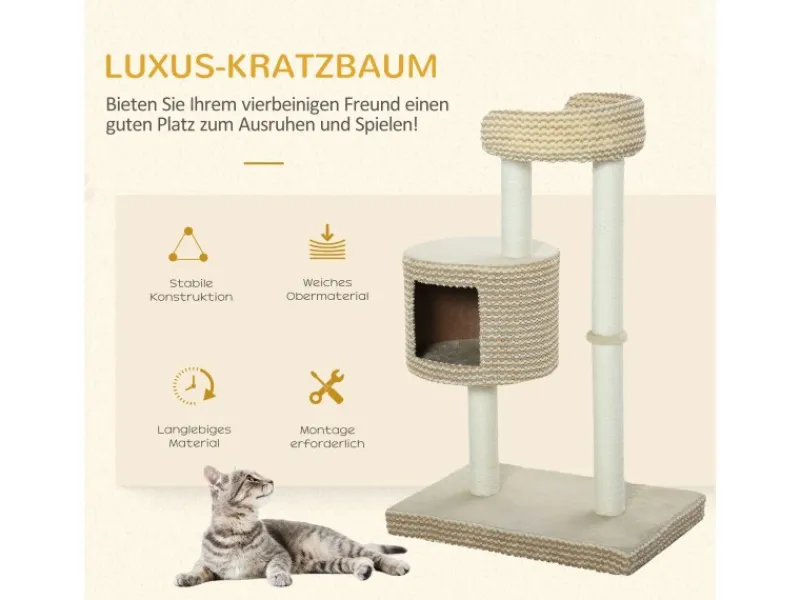 PawHut Katzenbedarf^Katzenbaum Kuschelige Aussichtsplattformen 61x41x96 cm