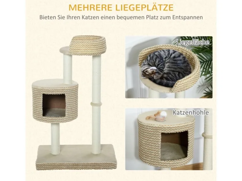PawHut Katzenbedarf^Katzenbaum Kuschelige Aussichtsplattformen 61x41x96 cm