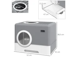 PawHut Katzenbedarf^Katzentoilette mit Deckel 2 Ausgänge