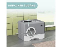 PawHut Katzenbedarf^Katzentoilette mit Deckel 2 Ausgänge