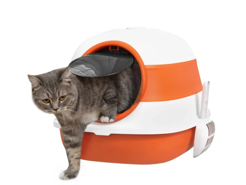 PawHut Katzentoilette mit Deckel und Streuschaufel