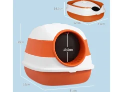 PawHut Katzentoilette mit Deckel und Streuschaufel