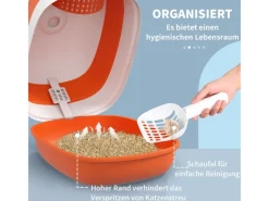 PawHut Katzentoilette mit Deckel und Streuschaufel