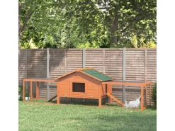 PawHut Kleintierstall mit 2 Freigehegen und 2 Rampen 309 x 79 x 86 cm