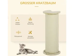 PawHut Katzenbedarf^Kratzbaum 85 cm Kratzschutz mit Sisalseil Kippschutz
